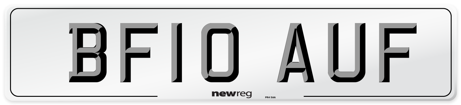 BF10 AUF Number Plate from New Reg